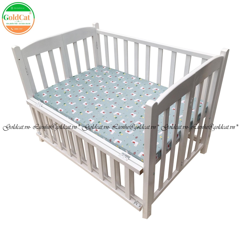 Drap/ga chun bọc đệm cho bé Goldcat Cotton mềm mịn, ôm đệm nhiều màu sắc, kích thước.