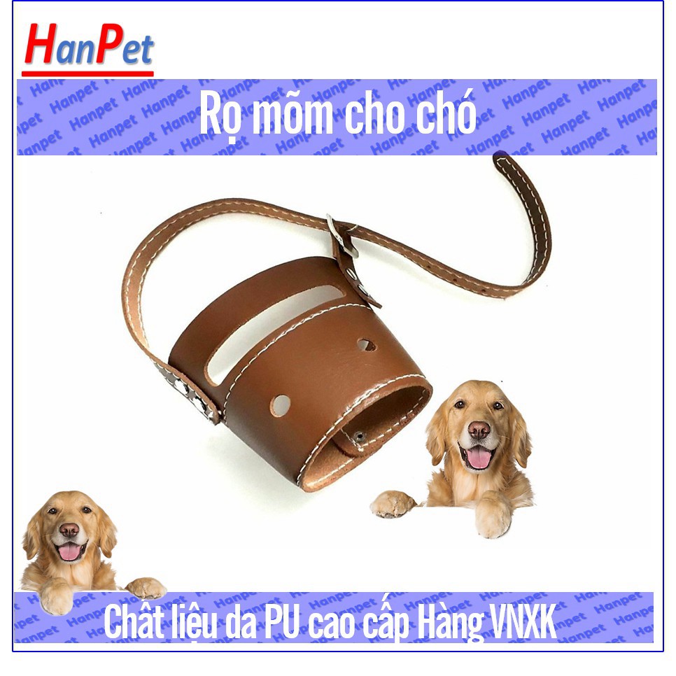 HCM- Rọ mõm chó da loại mõm dài chất liệu bằng da PU (3 size tùy thuộc chu vi mõm) hàng Việt Nam chất lượng cao