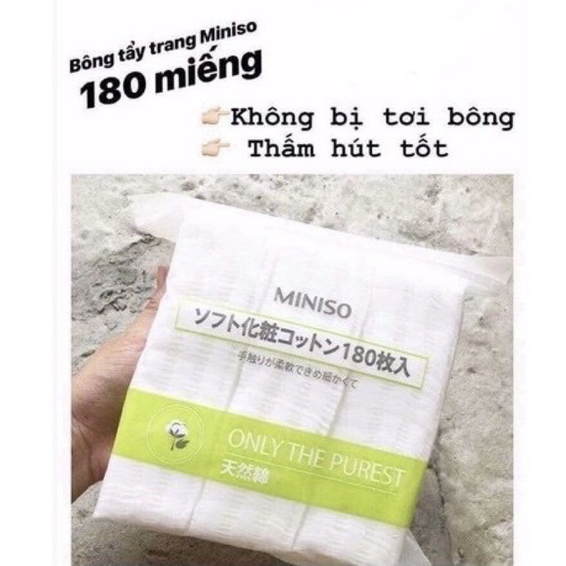 BÔNG TẨY TRANG MINISO 180 MIẾNG VÀ 1000 MIẾNG