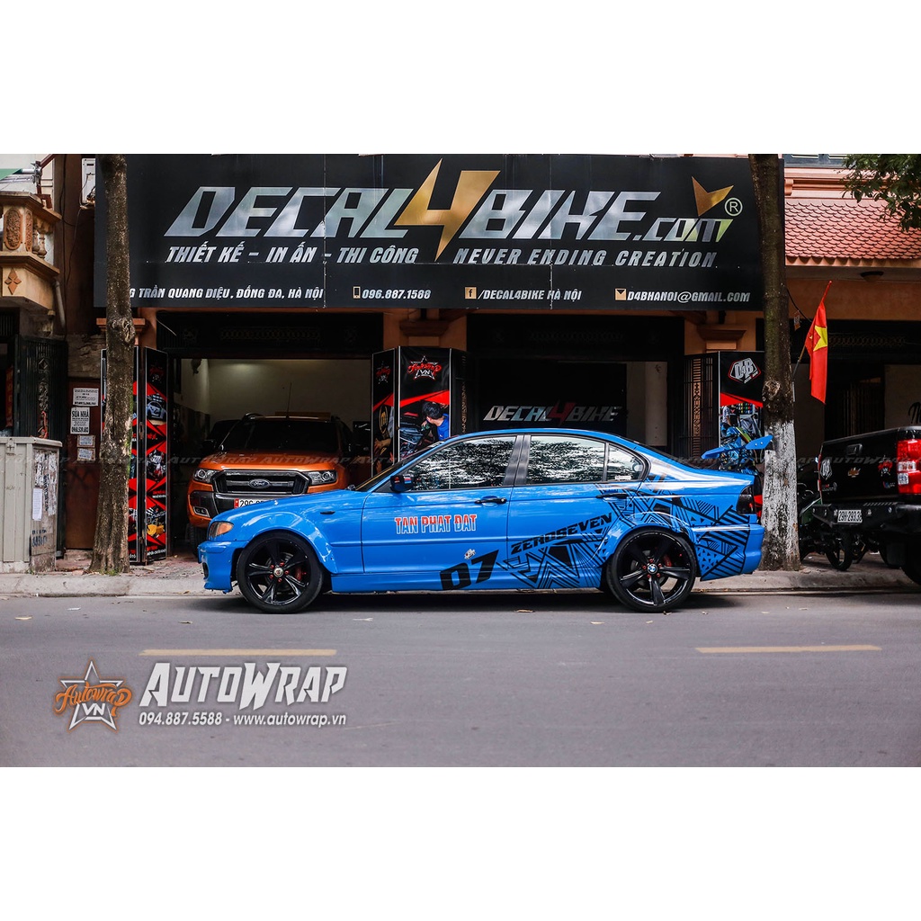 Tem họa tiết xe BMW Tân Phát Đạt - Tem họa tiết ô tô BMW, tem dán sườn xe thể thao