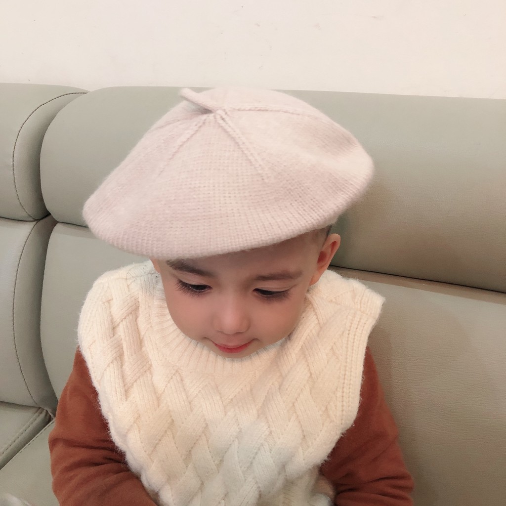 Mũ nồi len trơn phong cách hàn quốc đáng yêu cho bé (6m-4y) Mimo baby MN78