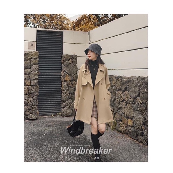 Áo khoác mangto kaki dáng vừa