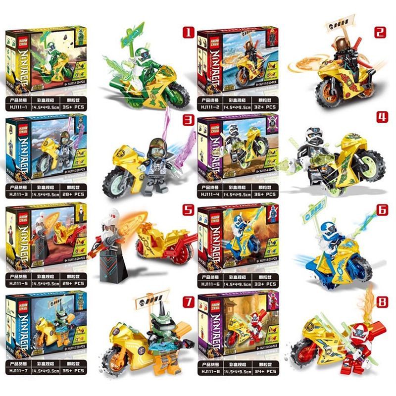 Mới Mô Hình Đồ Chơi Lego Ninjago Ninjago + Motor Gold Ninjago Kai Jay Zane Llyod Garmadon 's