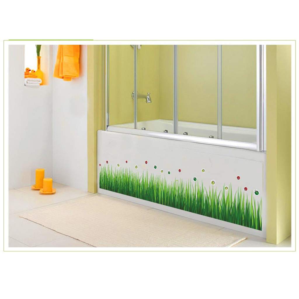 Decal dán tường Chân tường lúa xanh DCT004