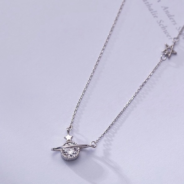 Dây Chuyền MG STUDIO Mặt Hình Sao Thổ Đính Đá Chất Liệu Bạc Sterling 925 | BigBuy360 - bigbuy360.vn