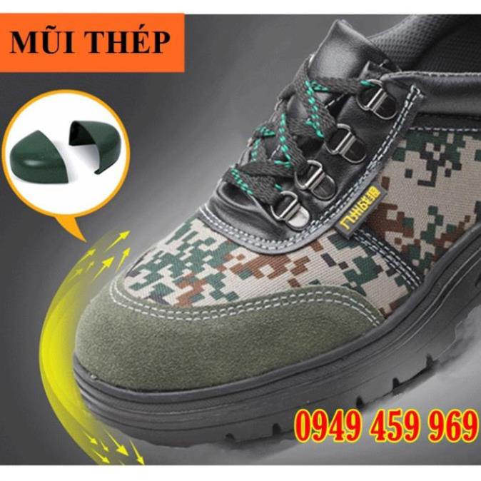 Giày Bảo Hộ Lao Động Nam Thể Thao - Phong Cách Lính - Đế Thép Mũi Thép - Siêu Bền - Tặng Kèm Tất *&61 . -KI)(*