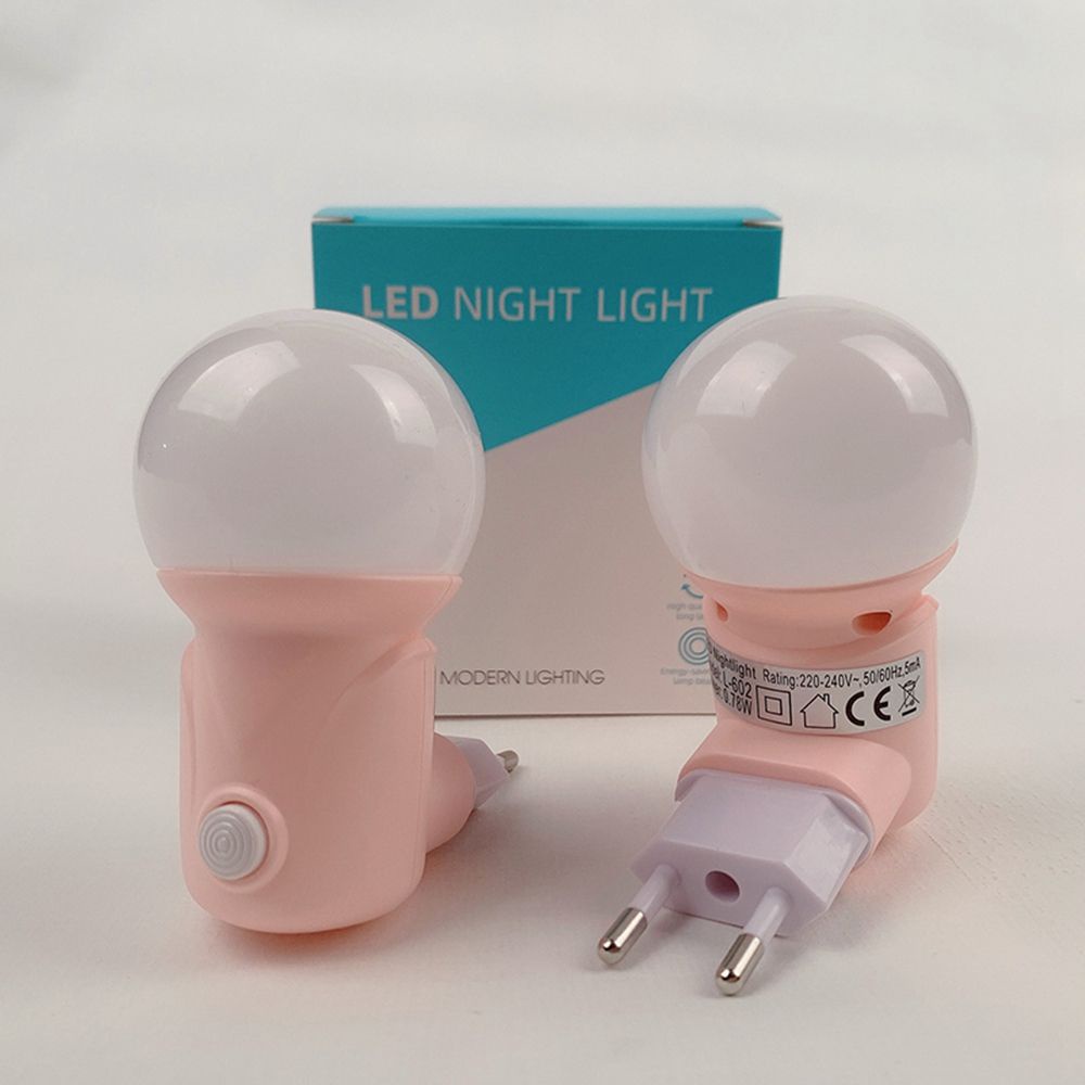 Đèn ngủ bóng LED có công tắc phích cắm EU nhiều màu dành cho phòng ngủ/phòng khách