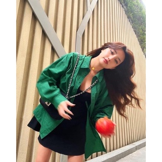[ CHUBBY BIGSIZE ] SƠ MI XANH FORM RỘNG HOT TREND