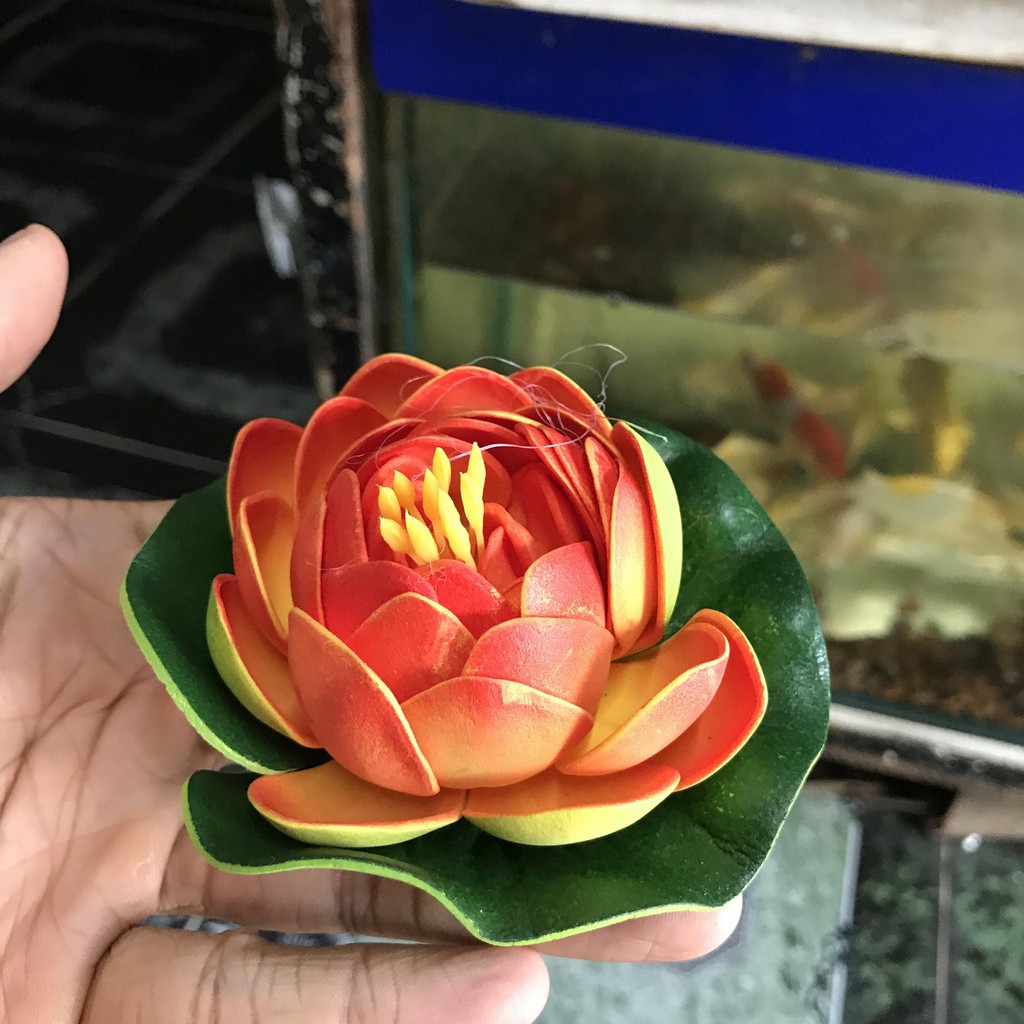 SEN GIẢ TRANG TRÍ HỒ CÁ NON BỘ ĐƯỜNG KÍNH 12CM