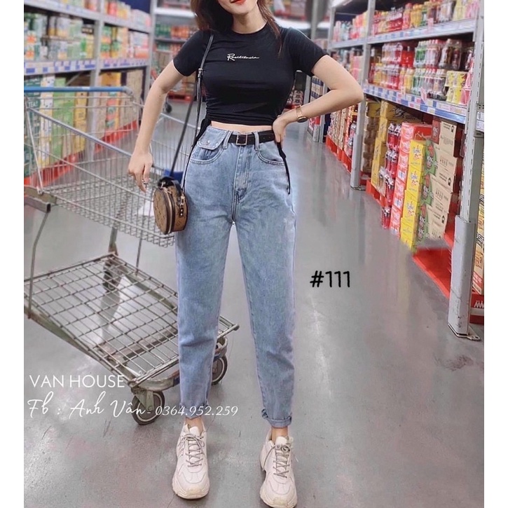 Quần baggy jean nữ size đại lưng cao kiểu quần baggy bò túi nắp thời trang bigsize 2KJEAN MS111 | BigBuy360 - bigbuy360.vn