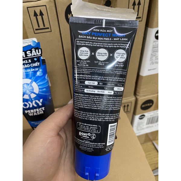 Kem rửa mặt oxy mát lạnh 100g ( xanh dương )