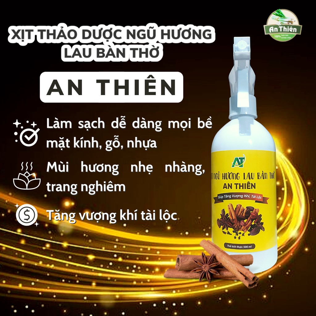 Nước thơm lau bàn thờ 500ml, bao sái, lau đồ thờ cúng, hương thơm trang nghiêm, xua đuổi uế khí, gia tăng tài lộc