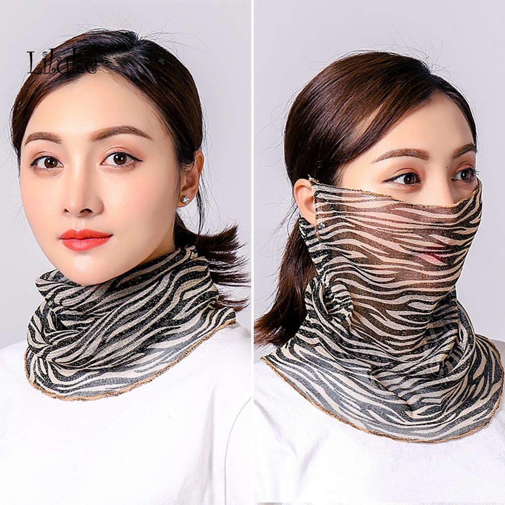 Khẩu Trang Chống Nắng Thoáng Khí Mềm Mại In Họa Tiết Xinh Xắn Cho Nữ