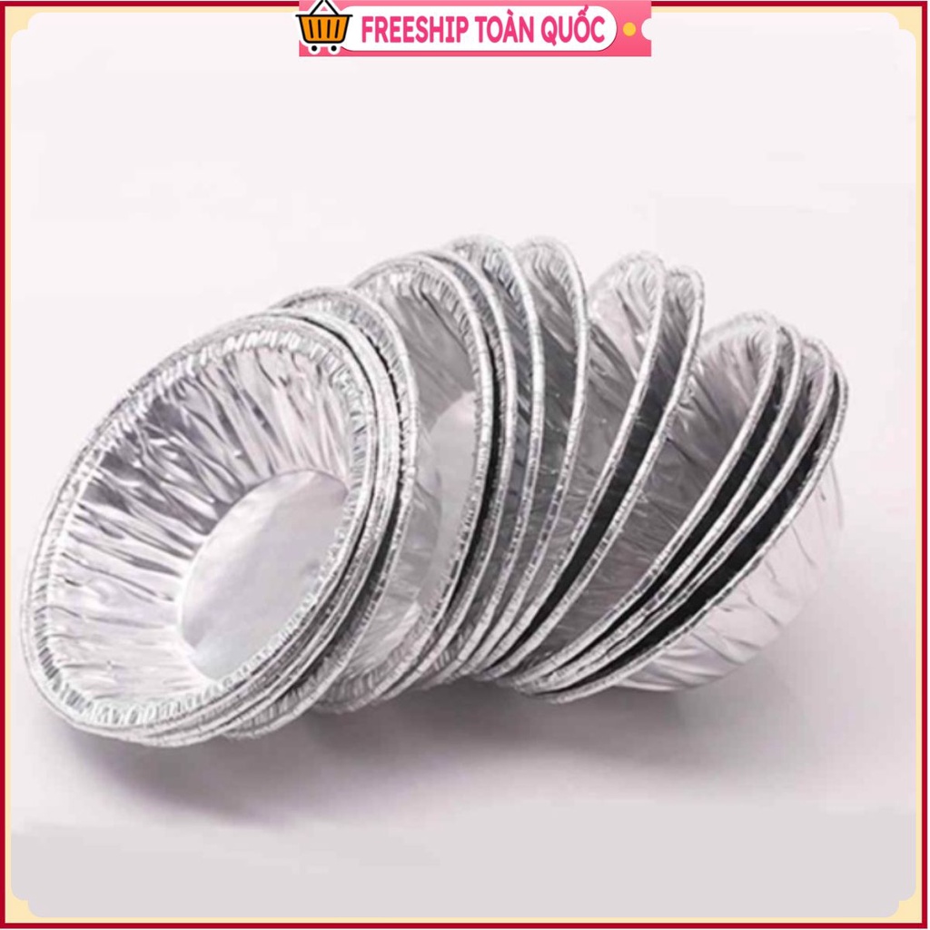 PVN33129 Set 100 cốc, chén, khuôn giấy bạc nướng hàu, bánh, tart trứng siêu tiện lợi T2 .