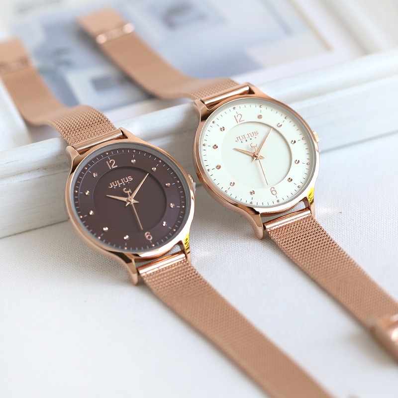 Đồng hồ nữ JULIUS JA-1060 dây thép | Julius Official