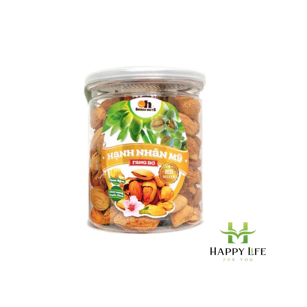 Hạt nhân mỹ rang bơ SMILE NUTS túi 500g - Happy Life for You