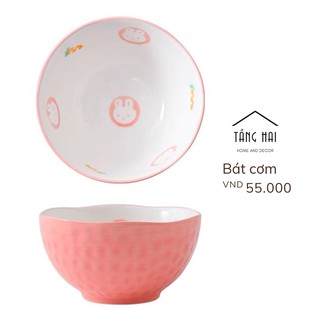 Set Chén Đĩa Gốm Thỏ Cà Rốt