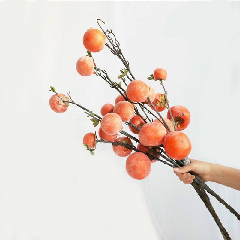 Cành Hồng Quả Mốc Giả - Cành 7 Quả 90 Cm