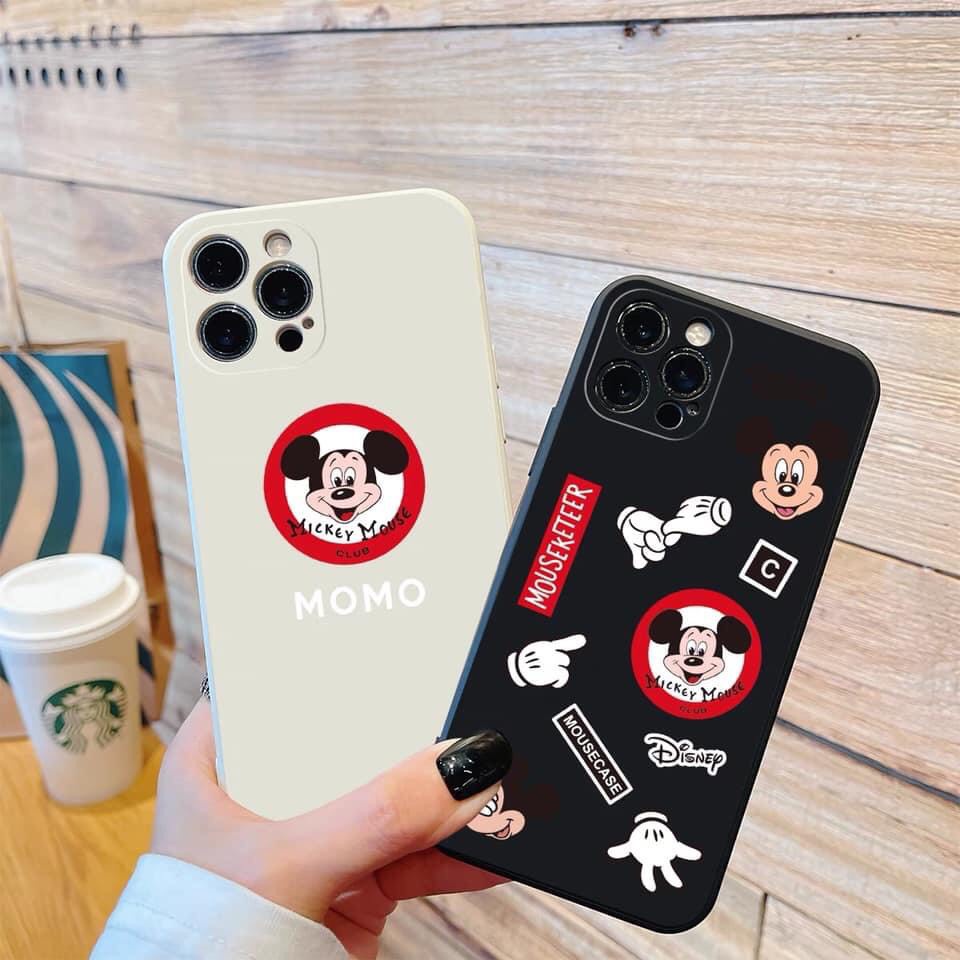Ốp lưng iphone hình logo mickey mouse dẻo cạnh vuông chống sốc bảo vệ camera 7plus/8plus/x/xs/xsmax/11/12/13/pro/promax