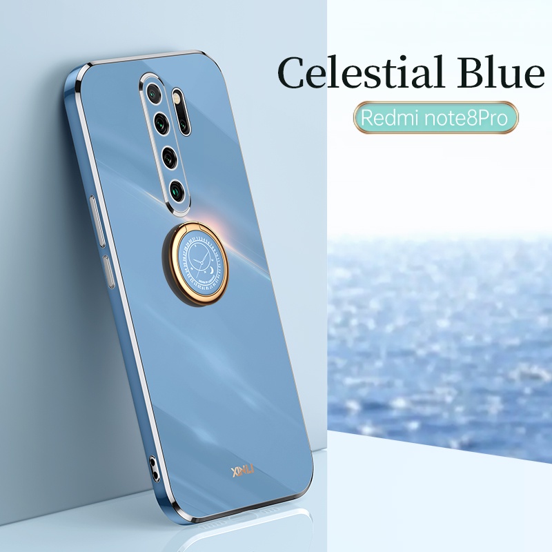 Sang Trọng Ốp Điện Thoại Khung Vuông Mạ Viền Bảo Vệ Camera Cho Xiaomi Redmi Note 8 Note 8 Pro 9t