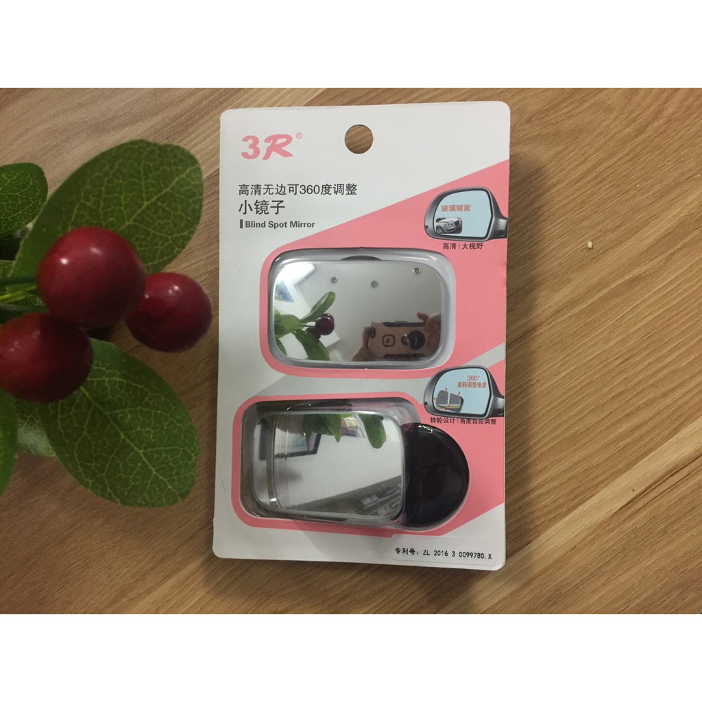 Bộ 2 gương cầu lồi gắn gương chiếu hậu xoay 360 vuông xóa điểm mù cho ô tô - hàng chính hãng