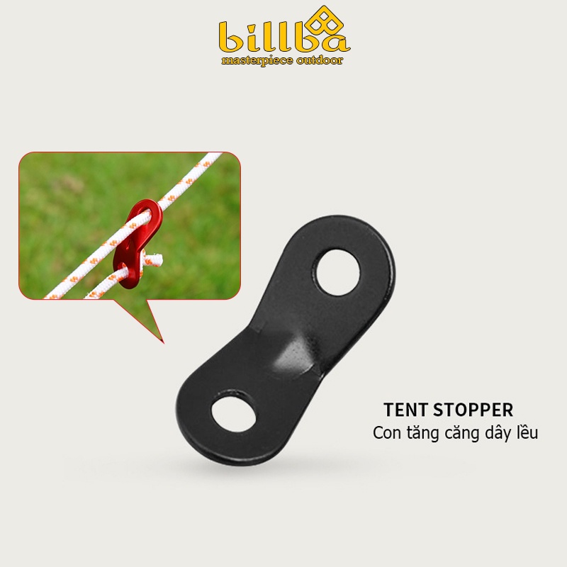 Set 10 Móc Khóa Căng Dây Dựng Lều Bằng Hợp Kim Nhôm 2 Lỗ Thông Dụng - Billba Outdoors