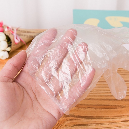 Túi 100 găng tay thực phẩm, găng tay dùng 1 lần DUASHOP.