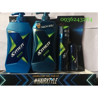 Combo Dầu gội Xmen 650ml+ sữa tắm xmen 650ml+ xịt khử mùi xmen 150ml+ lăn khử mùi xmen 50ml( hương wood)