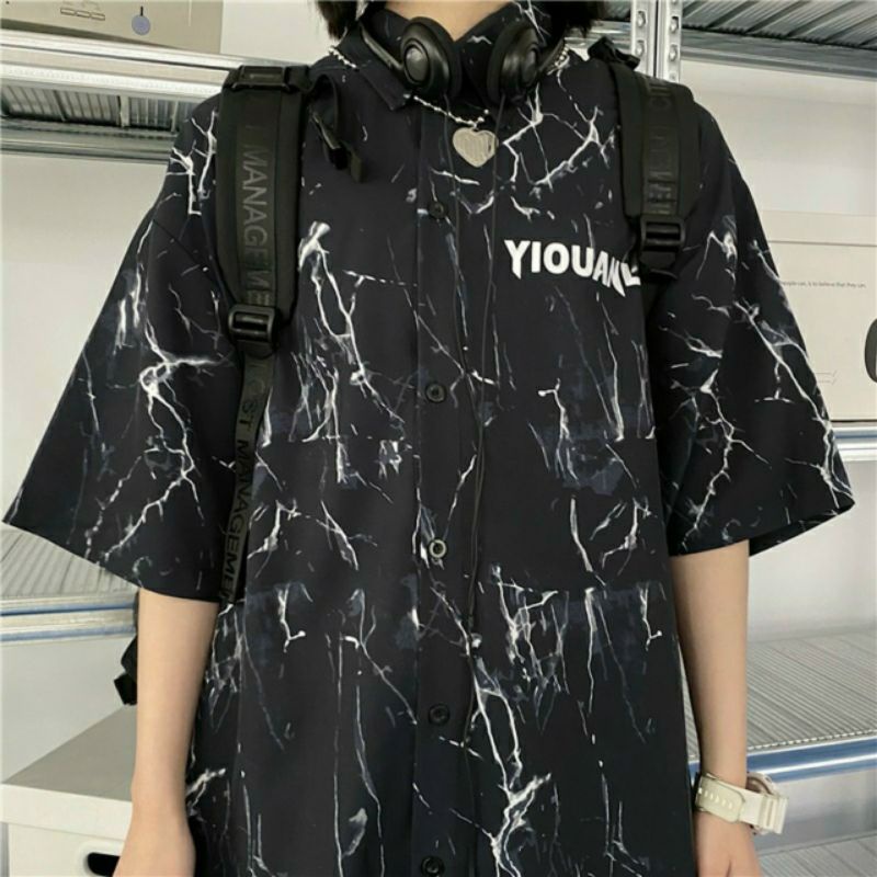 Áo sơmi tay lỡ from rộng Unisex ( ẢNH THẬT Ở CUỐI )
