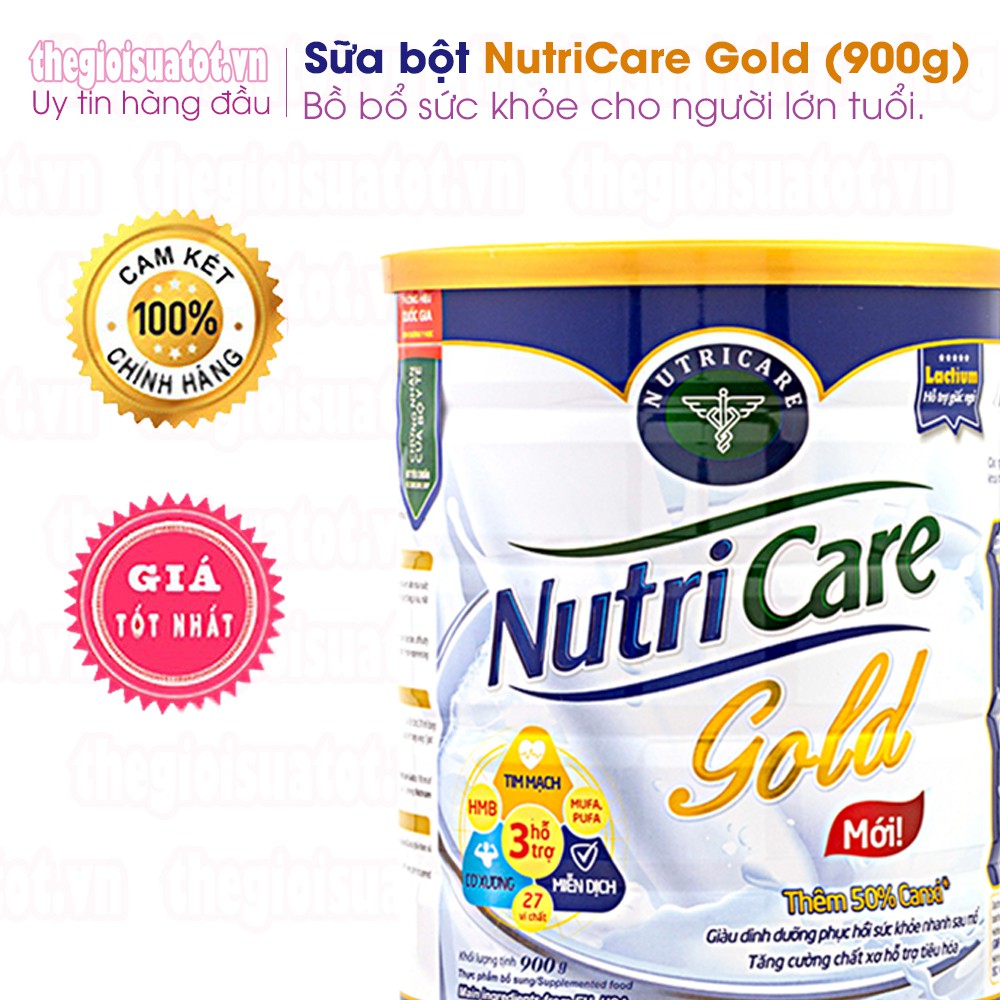 Sữa Nutri Care Gold Dinh dưỡng Hoàn hảo cho người lớn tuổi 900g | BigBuy360 - bigbuy360.vn