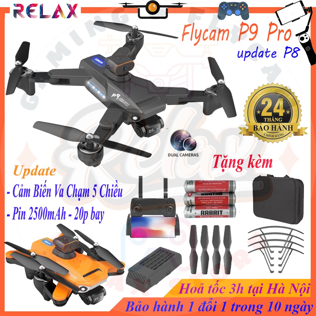 Máy bay drone có camera quay phim chụp ảnh P9 PRO quay phim chụp ảnh HD, Flycam không chổi than chính hãng