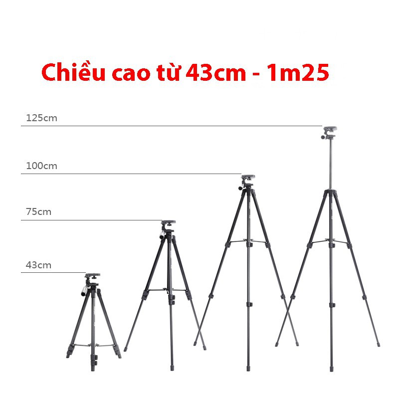 [Mã ELORDER5 giảm 10K đơn 20K] Chân giá đỡ Tripod chuyên nghiệp VCT- 5208 hỗ trợ chụp ảnh kèm Remote bluetooth | BigBuy360 - bigbuy360.vn