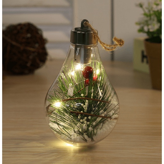 [Ảnh thật] Bóng đèn LED trong suốt treo trang trí cây thông giáng sinh siêu đẹp PonnyHome