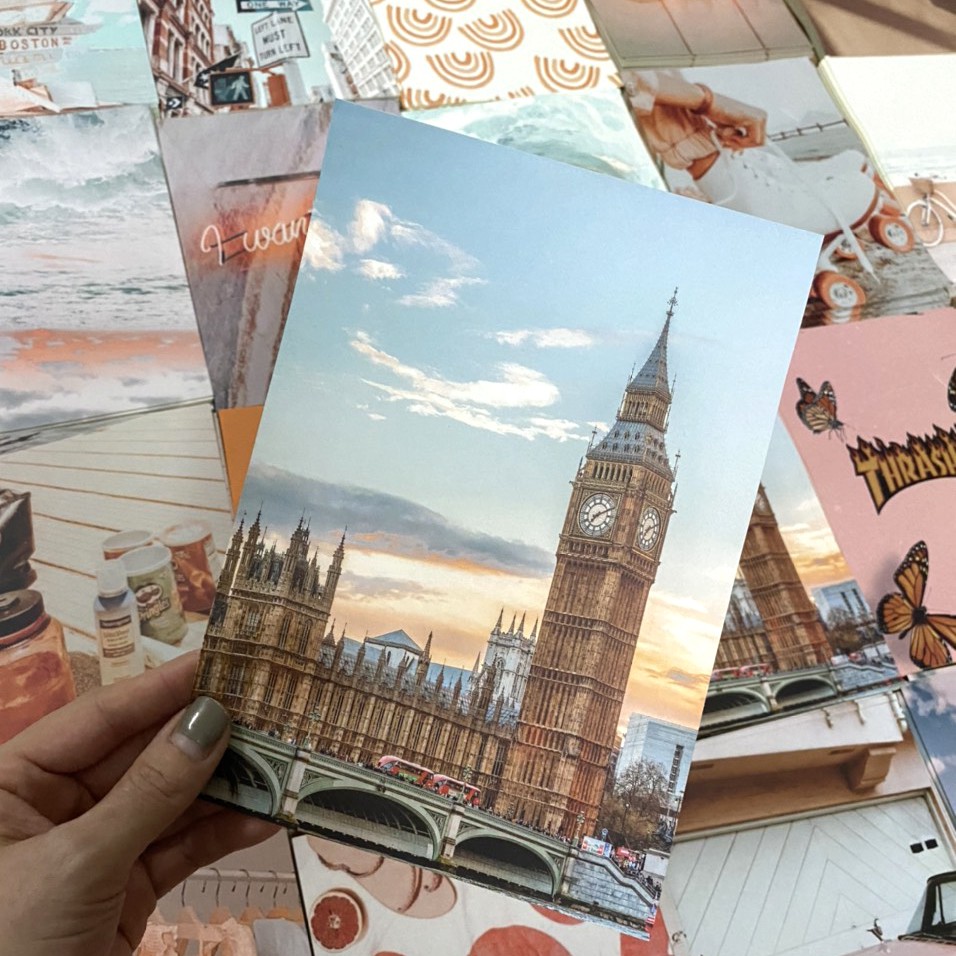 Tranh dán tường postcard decor decal dán tường trang trí decor phòng ngủ phong cách Hàn Quốc ST Shophouse