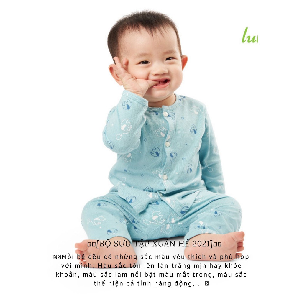 Quần áo trẻ em áo cài giữa dài tay bé trai chính hãng lullaby nhật hoa mới nhất sale giảm 30% [ NH48B ]