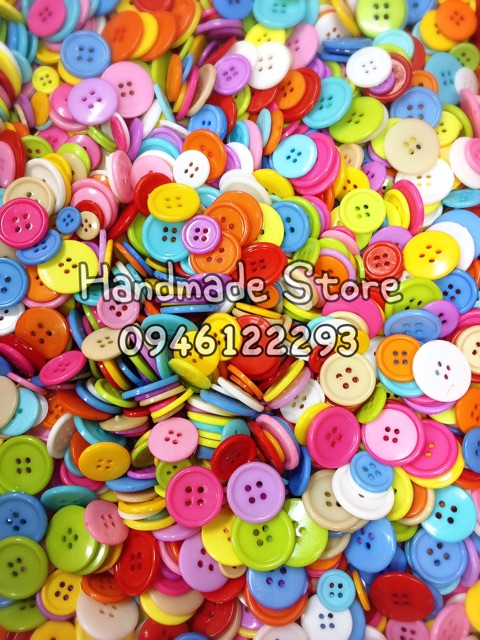 Cúc nhựa nhiều màu nhiều size - Gói 15gr