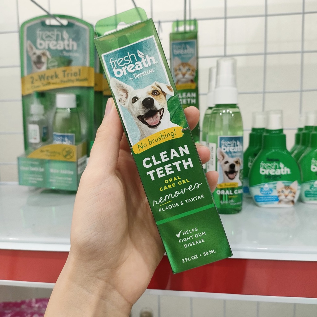 59ml - FRESH BREATH GEL LÀM SẠCH RĂNG MIỆNG CHO CHÓ MÈO - CLEAN TEETH ORAL CARE GEL