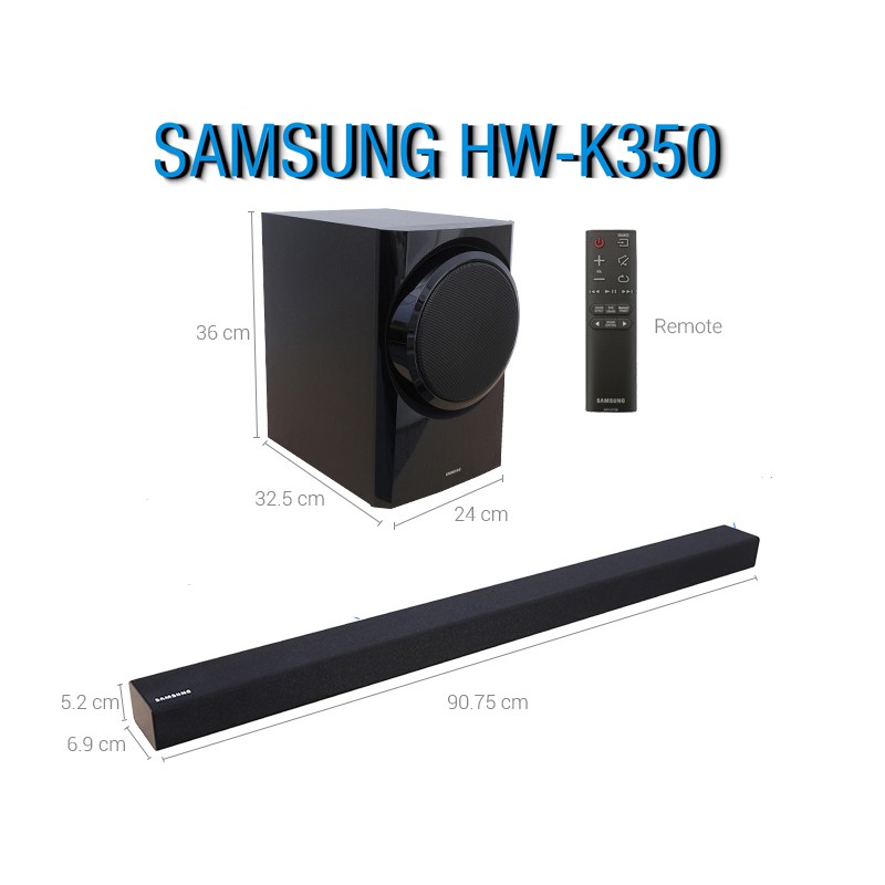 Loa thanh soundbar Samsung 2.1 HW-K350 150W/XV_có REMOTE