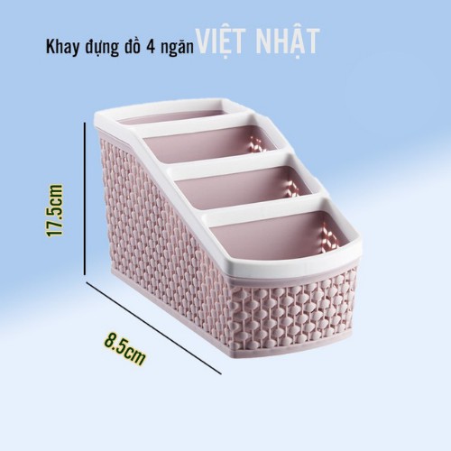 Giỏ nhựa Đựng Đồ 4 Ngăn VIỆT NHẬT - Giỏ Đựng Đồ Dùng Học Tập 4 Ngăn Gọn Gàng