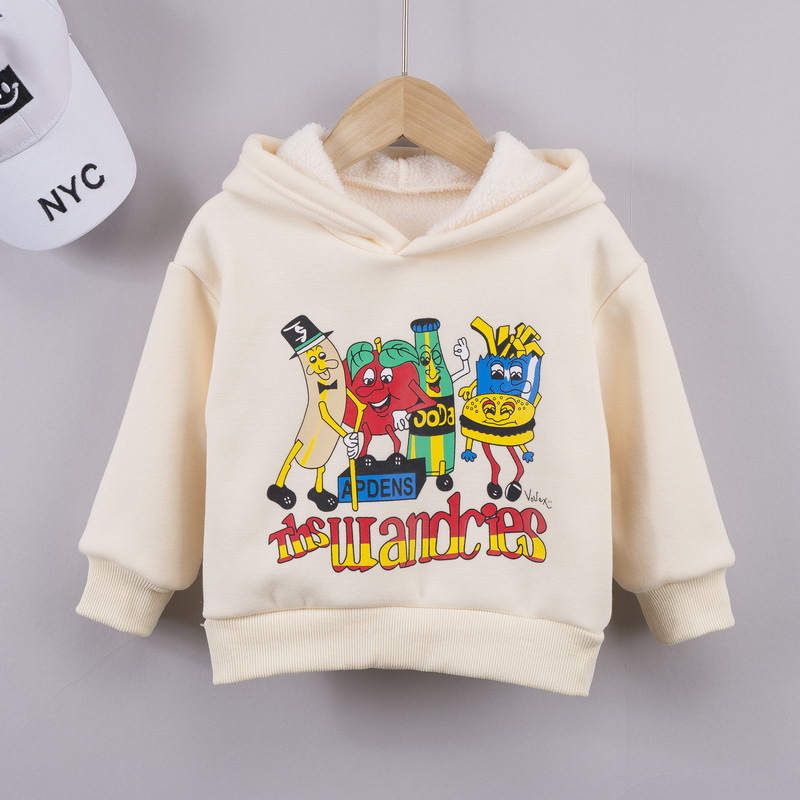 Áo Hoodie Lót Nhung In Họa Tiết Hoạt Hình Dễ Thương Cho Bé Trai