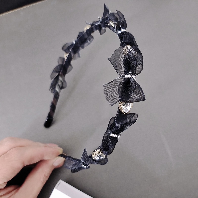 Băng Đô Nơ Đính Đá Phong Cách Pháp Xinh Xắn Cho Nữ