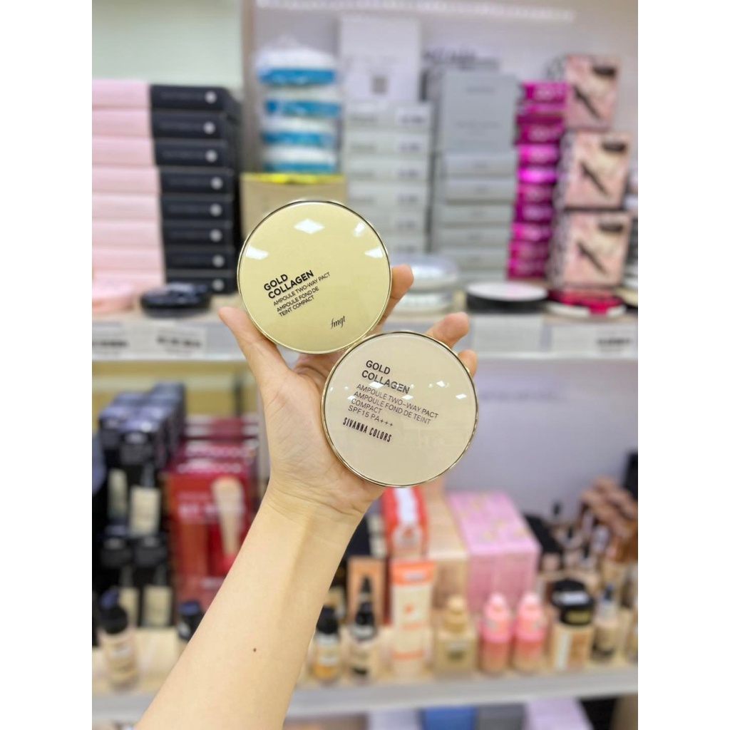 Phấn Phủ Kiềm Dầu ,Chống Nắng Sivanna Colors Gold Collagen SPF 15 PA ++ HF675