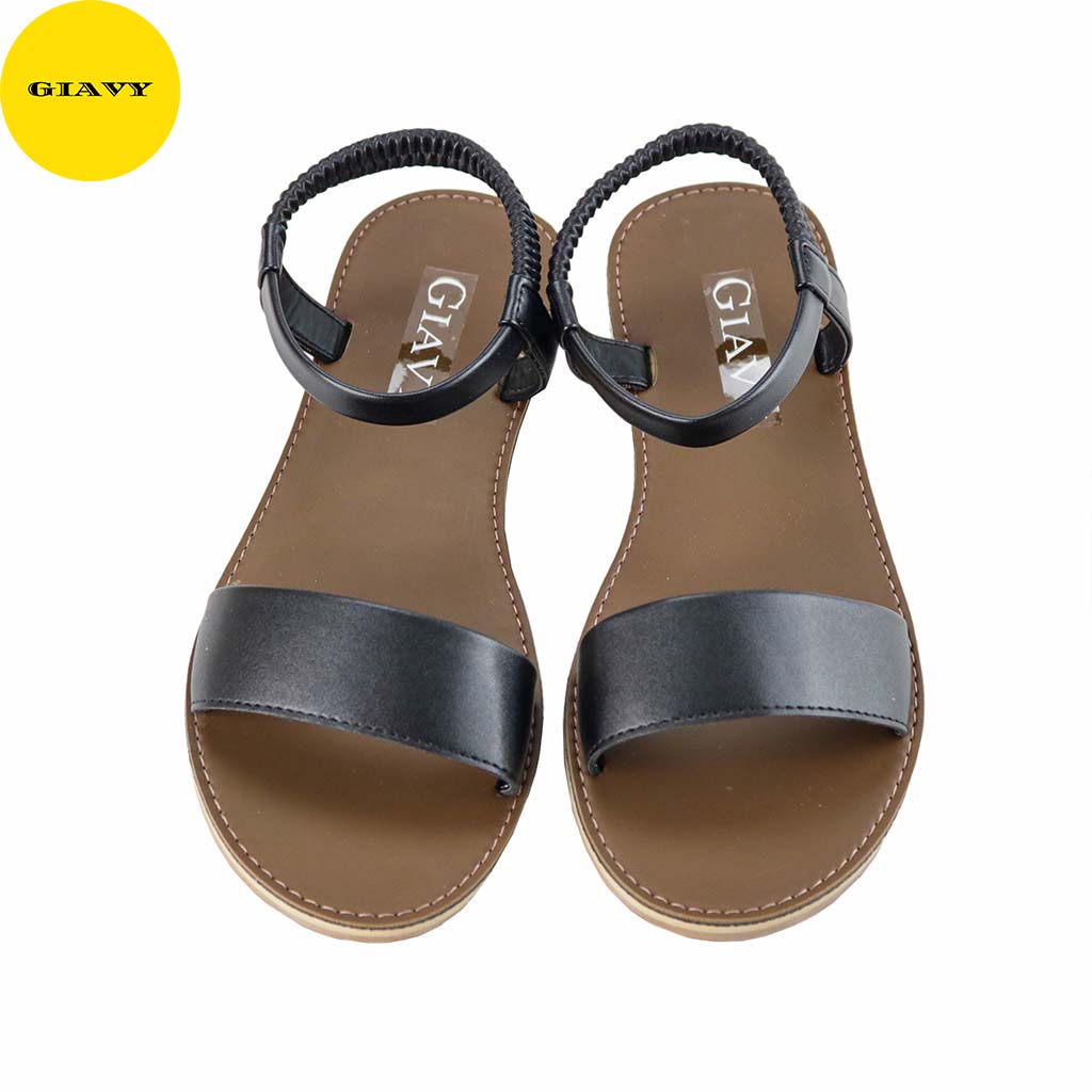 Giày sandal nữ quai ngang, kiểu trơn, thun hậu SU314 - GIAVY