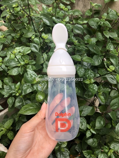 Bình tập ăn silicone cao cấp Dolphin 200ml