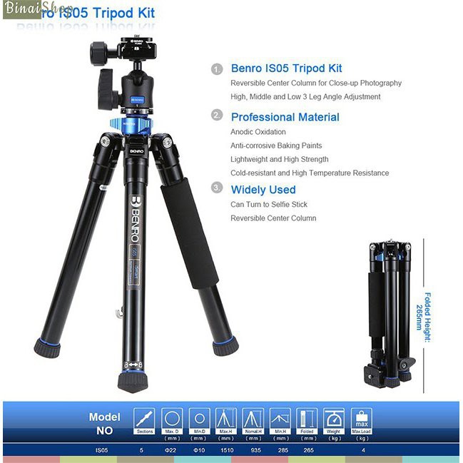 Benro IS05 - Chân Đế Tripod Cho Máy Ảnh