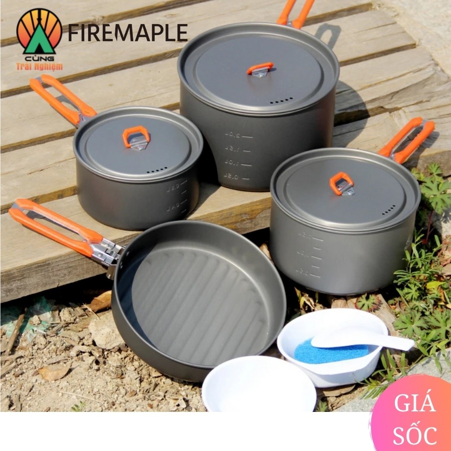 COMBO Nồi Chảo Nấu Ăn 4 Trong 1 Fire Maple FEAST 5 Gọn Nhẹ Chuyên Dụng Cho Du Lịch, Dã Ngoại Cắm Trại