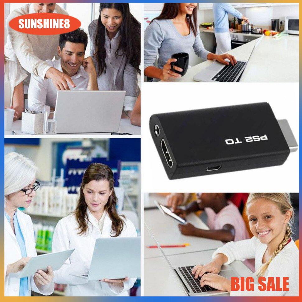 【SUN】Ps2 HDMIl tương thích Adapter Sturdy Stable PS2 sang HDMI-compatible Converter