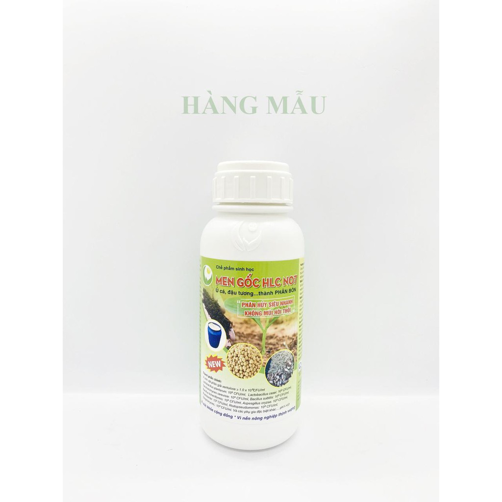 MEN GỐC HLC NO7 500ML - CHUYÊN Ủ CÁ, ĐẬU TƯƠNG, BÁNH DẦU LÀM PHÂN BÓN CHO CÂY TRỒNG, PHÂN HỦY NHANH, KHÔNG HÔI THỐI