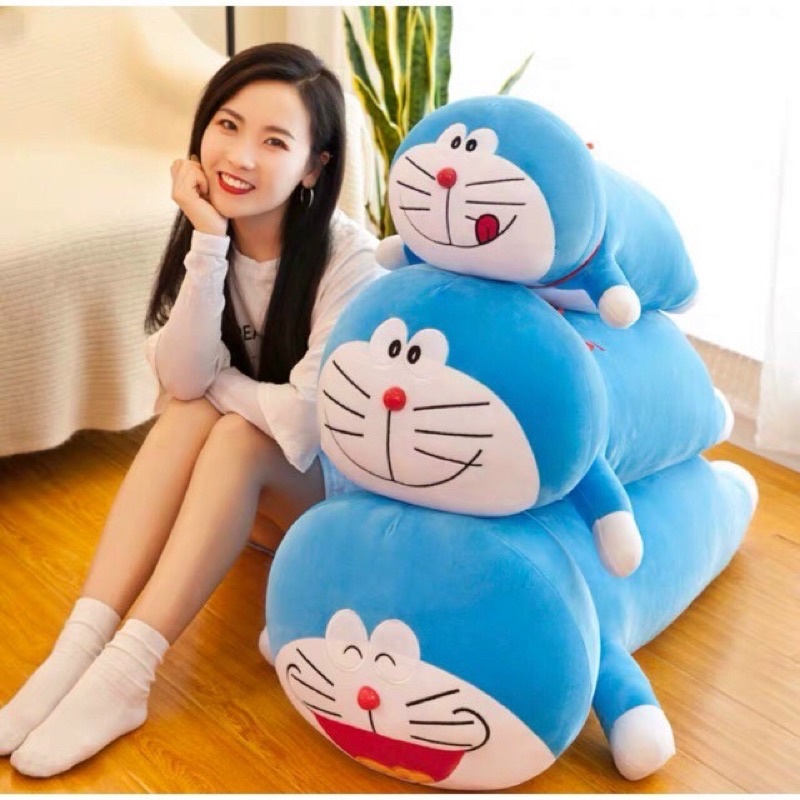 Gối kèm mền Doremon nằm, chăn gối văn phòng đoremon