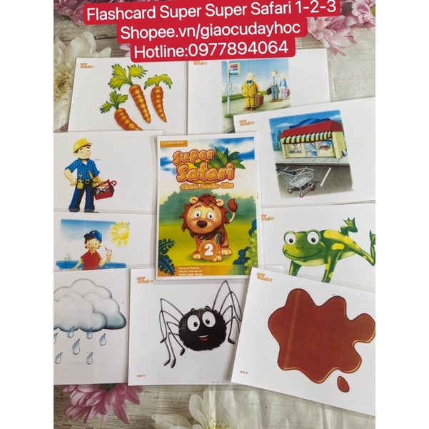 FLASHCARDS SUPER SAFARI 1,2,3,- thẻ A5 ép plastics